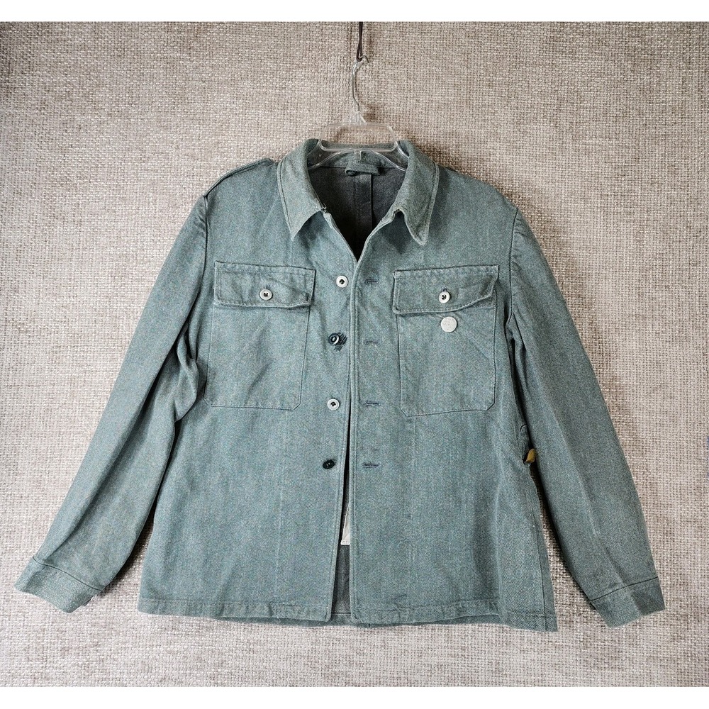 Swiss Army Jacket Unisex Chest 40" Green Denim Military Medic Switzerland VTG